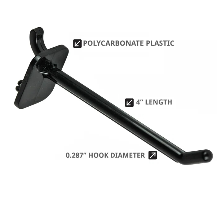 4" Locking Hook: 0.287" Diameter, 50-Pack