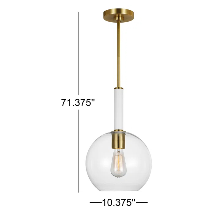 Monroe 16.5" Burnished Brass and Glass Pendant Light