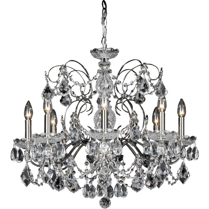 Century 8 - Light Glass Tiered Chandelier