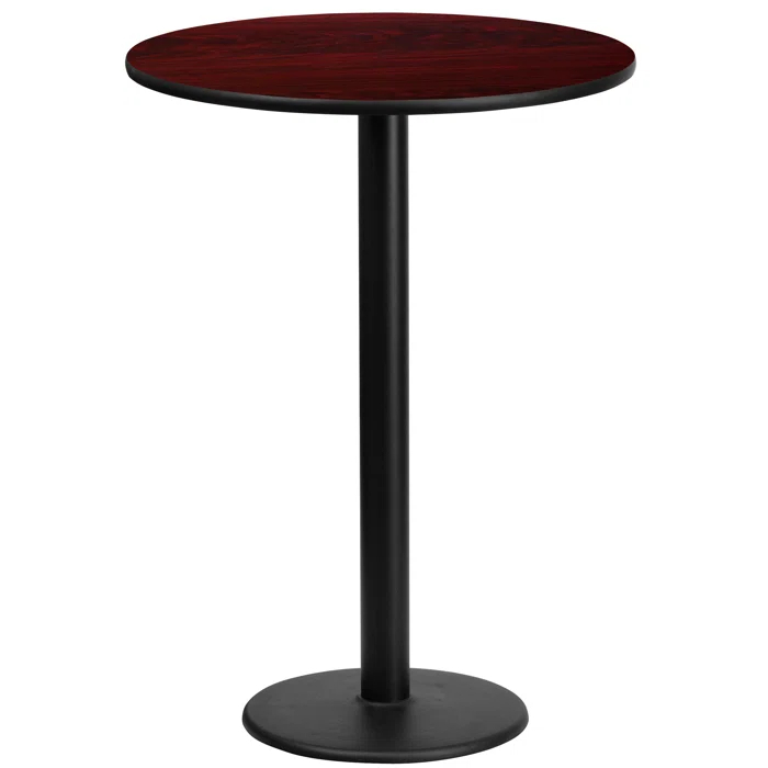 Carrus 24'' Round Laminate Table Top with 18'' Round Bar Height Table Base
