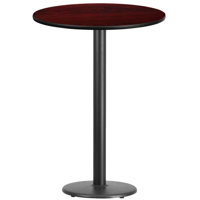 Flash Furniture Carrus 24'' Round Laminate Table Top with 18'' Round Bar Height Table Base