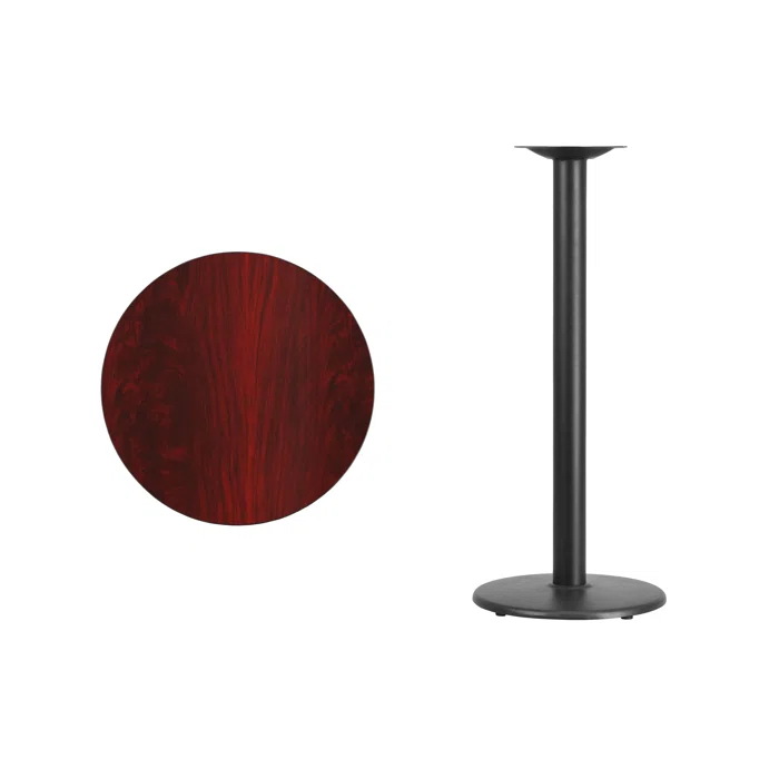 Carrus 24'' Round Laminate Table Top with 18'' Round Bar Height Table Base