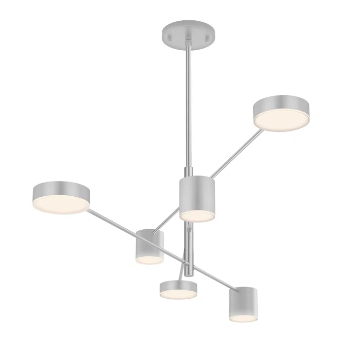Counterpoint 6 - Light Dimmable LED Sputnik Modern Linear Chandelier