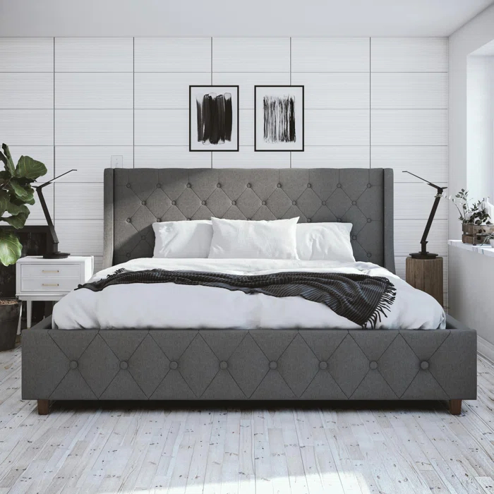 CosmoLiving by Cosmopolitan Mercer Tufted Upholstered Platform Bed