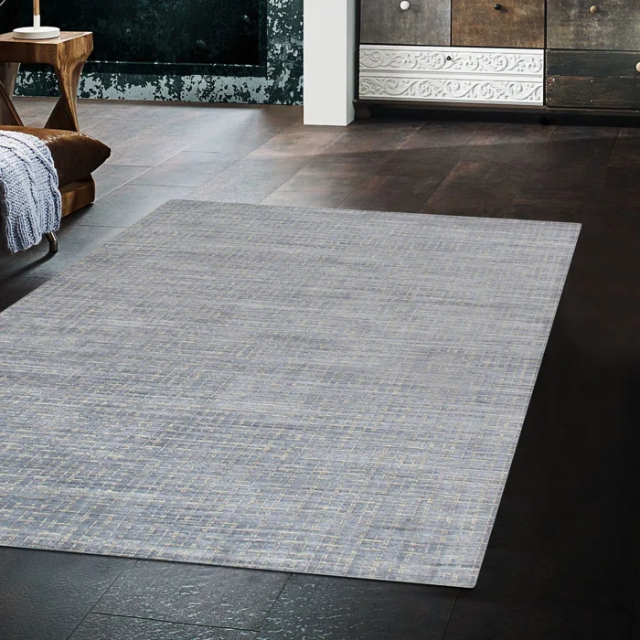Pasargad Slate Hand Knotted Viscose Rug