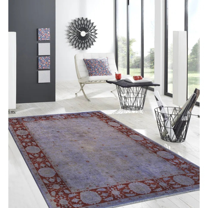Pasargad Hand-Knotted Wool Purple/Red Area Rug