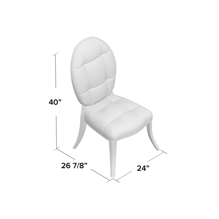 Savoy Place Tufted Upholstered King Louis Back Side Chair in Gray