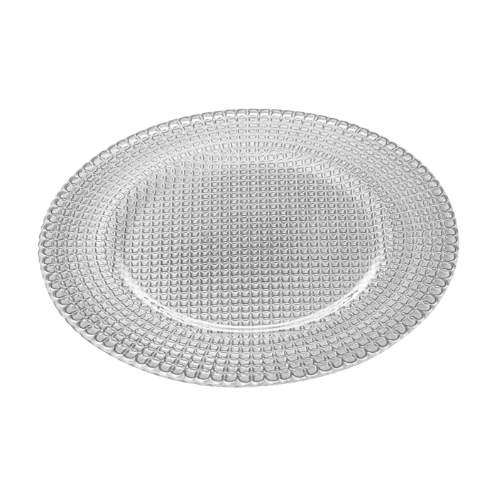 Majestic Gifts Inc. Set Of 6 Glass Silver Chargers