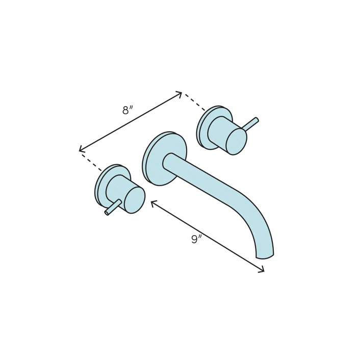 Urquiola Wall Mounted Optional 2-handle Bathroom Faucet
