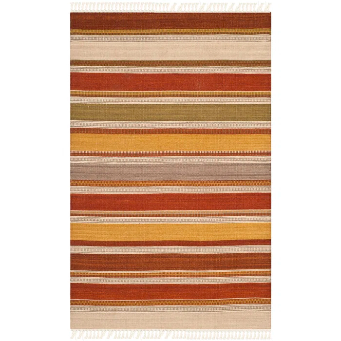 Striped Kilim Hand Woven Striped Indoor/Outdoor Rug