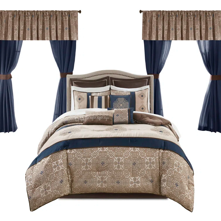 Madison Park Essentials Jacquard Traditional 24 Piece Room in a Bag
