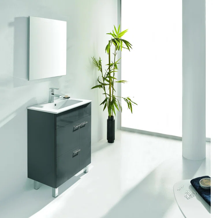 WS Bath Collections Elegance 31.5'' Single Bathroom Vanity with Ceramic Top with Mirror