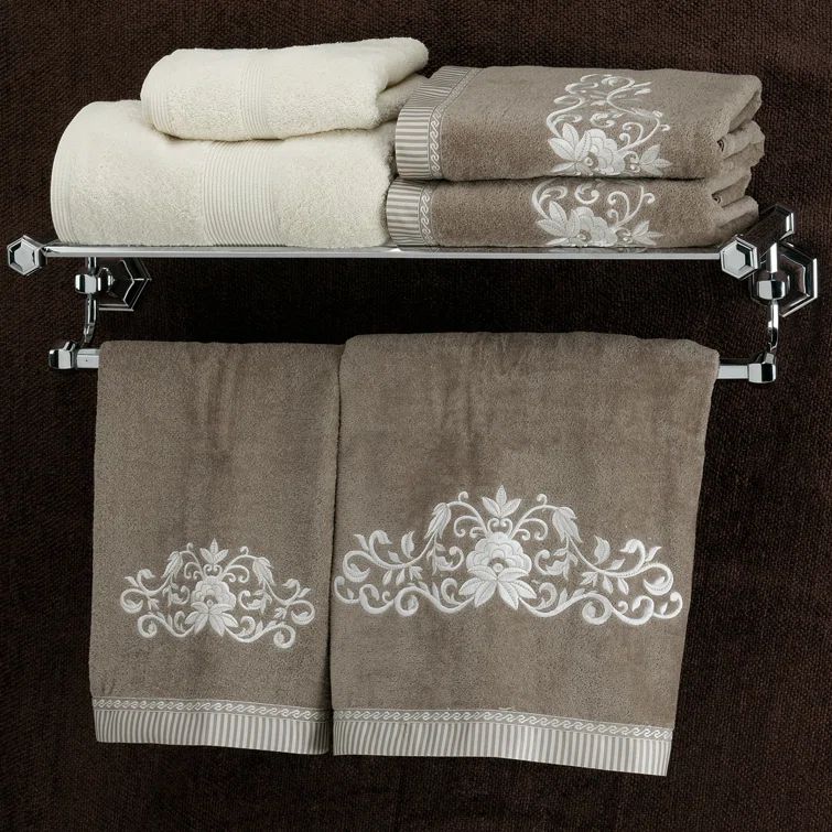 Nicole Metal Accent Shelf with Towel Bar