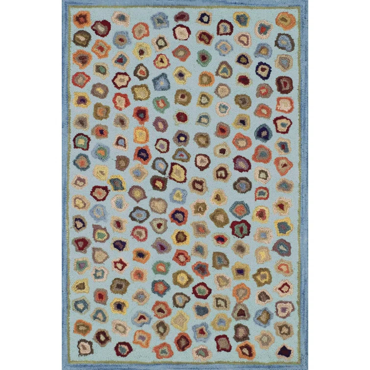 Cat'S Paw Blue Hand Micro Hooked Wool Rug