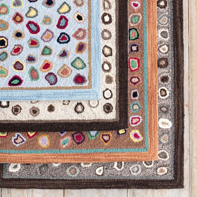 Cat'S Paw Blue Hand Micro Hooked Wool Rug