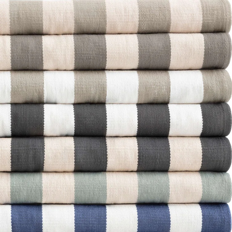 Catamaran Stripe Platinum/Ivory Handwoven Indoor/Outdoor Rug