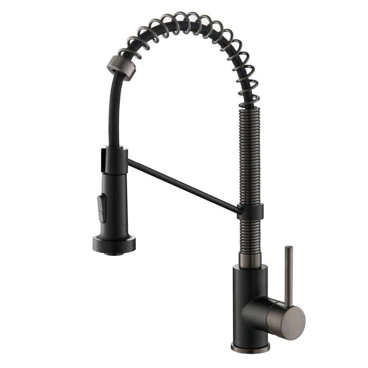 KRAUS Bolden Commercial Style 2-Function Single Handle Pull Down Kitchen Faucet with Soap Dispenser