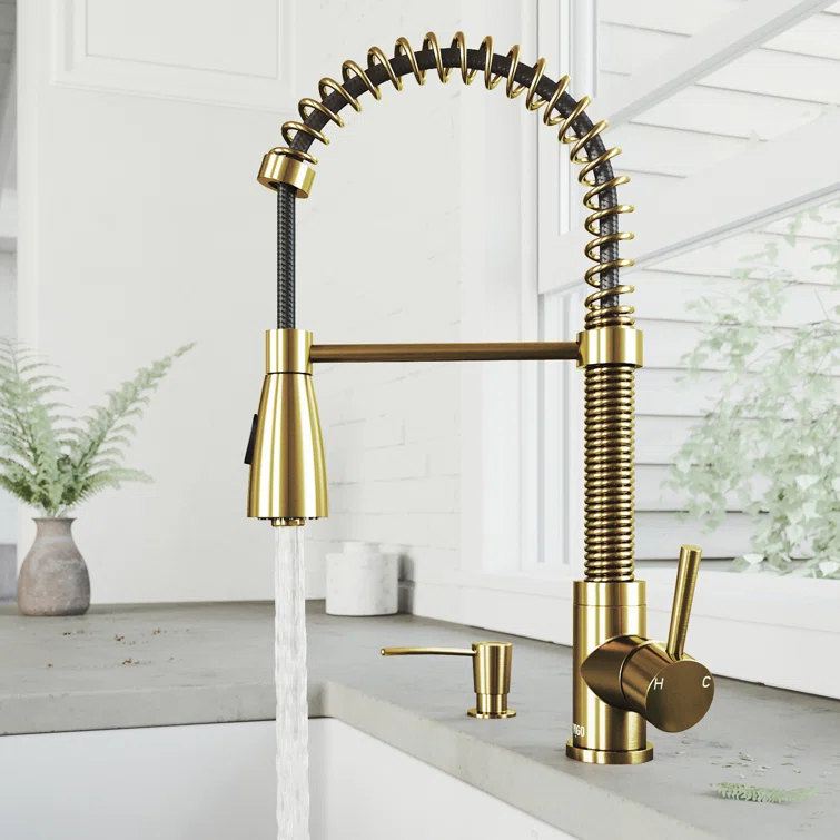Brant Pull Down Single Handle Kitchen Faucet with Optional Soap Dispenser