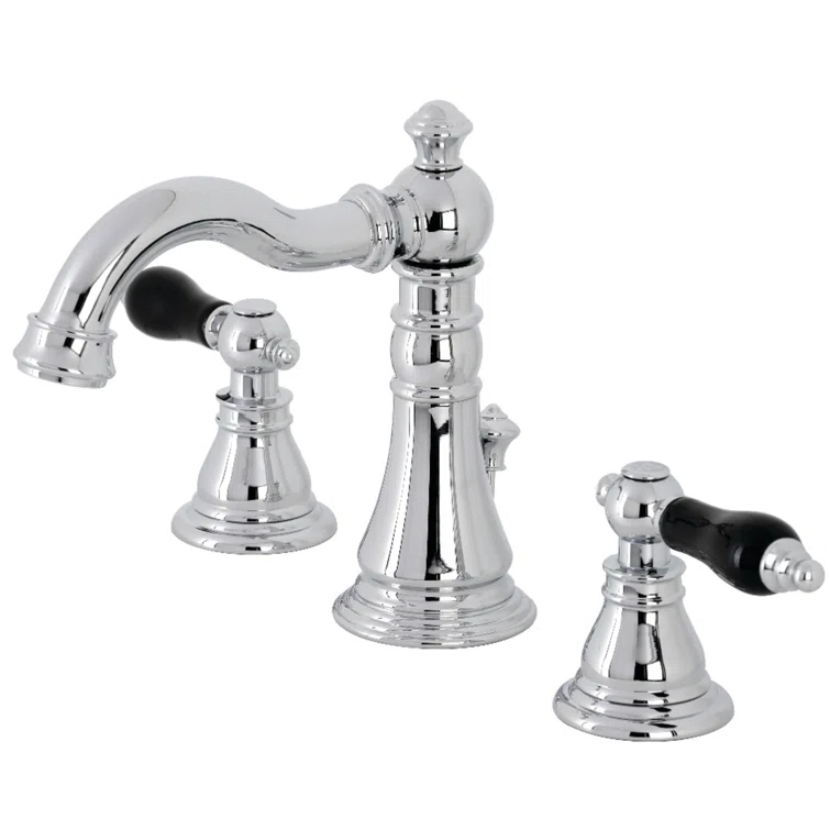 Kingston Brass Duchess Two-Handle 3-Hole Deck Mount Widespread Bathroom Faucet with Pop-Up Drain