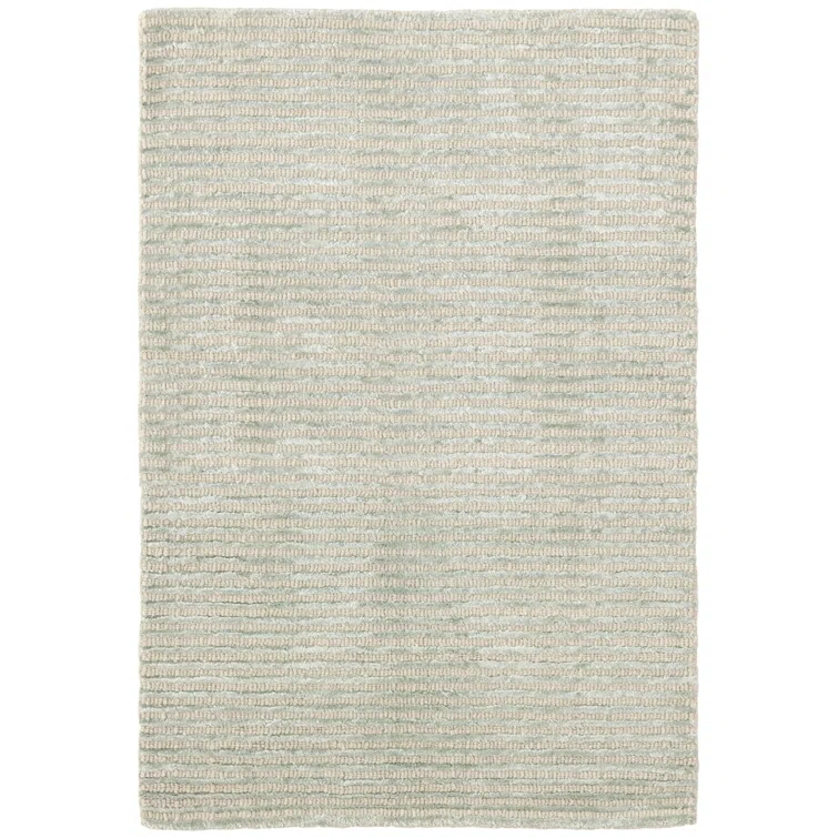 Cut Stripe Ocean Hand Knotted Viscose/Wool Rug