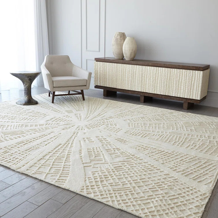 Global Views Vortex Rug-Ivory/Ivory