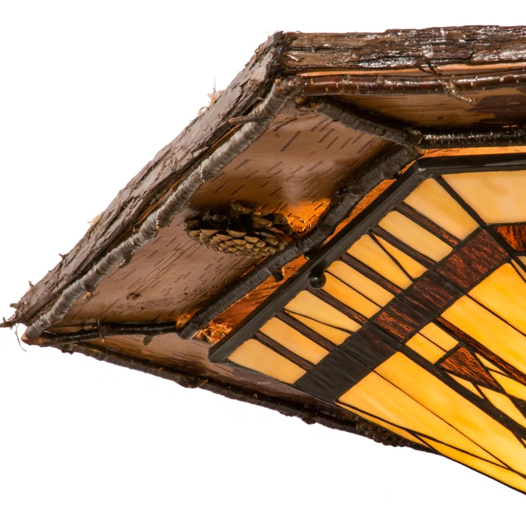 Rustic Lodge Glass Flush Mount
