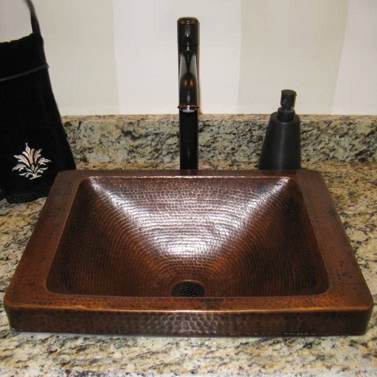 Novatto 14'' Copper Rectangular Bathroom Sink