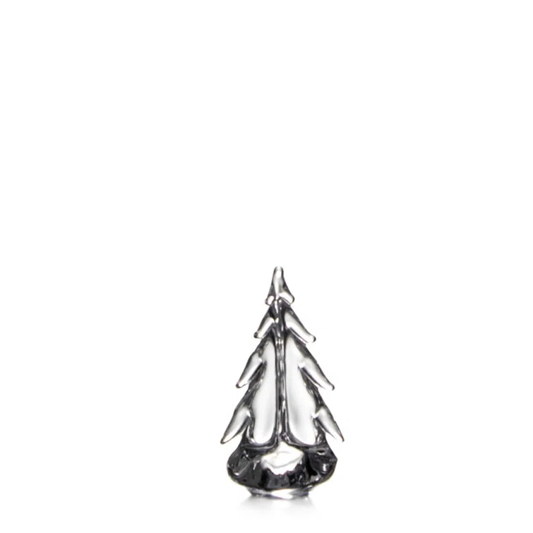 6 Inch Clear Glass Evergreen Tree Figurine