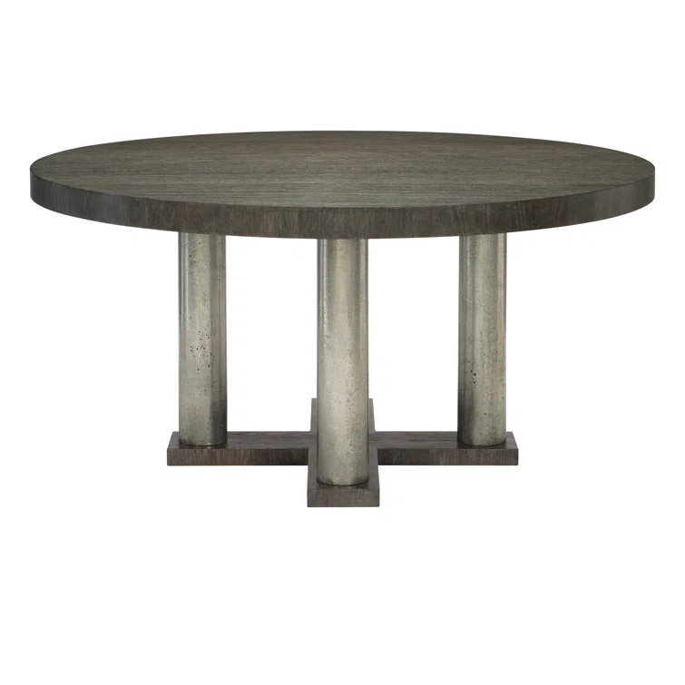 Linea Round Solid Wood Top Dining Table