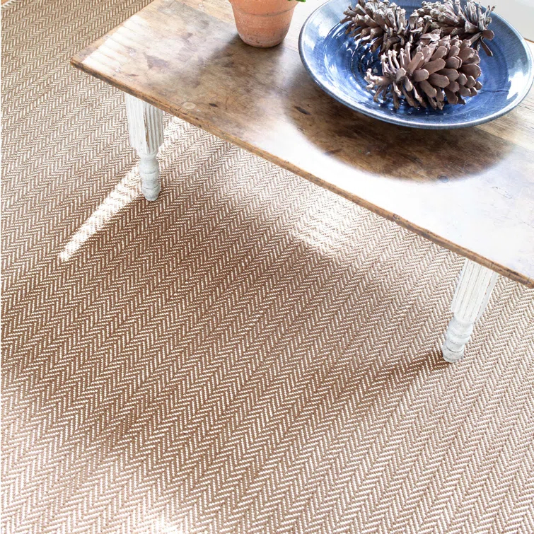 Herringbone Stone Handwoven Cotton Rug