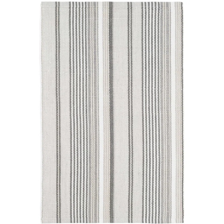 Gradation Ticking Handwoven Cotton Rug