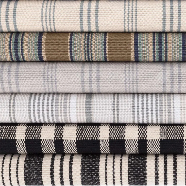 Gradation Ticking Handwoven Cotton Rug