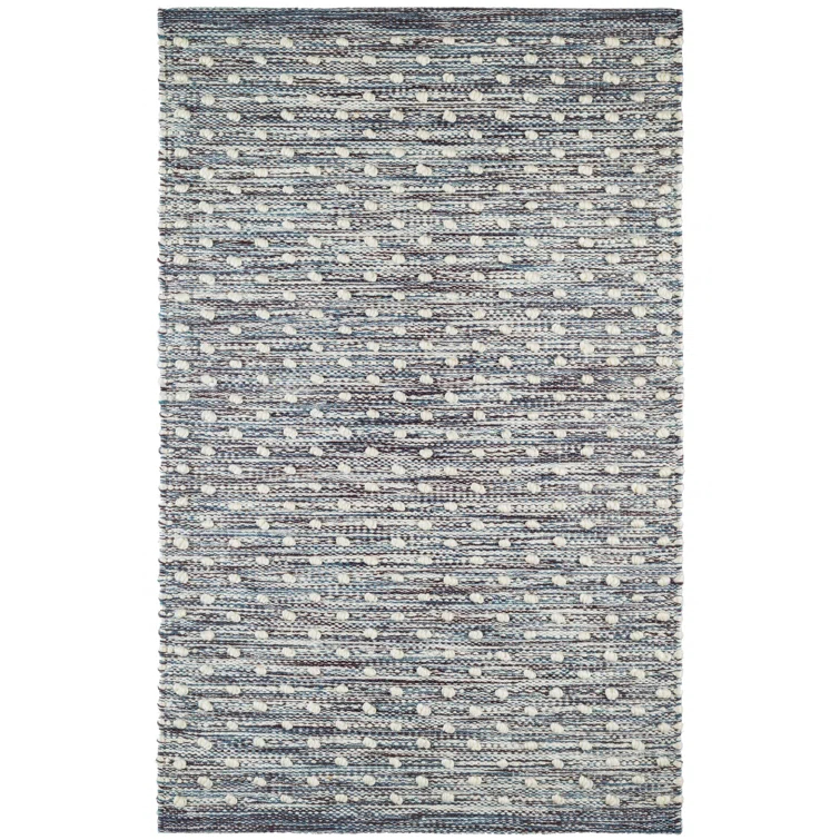 Hobnail Blue Handwoven Performance Rug