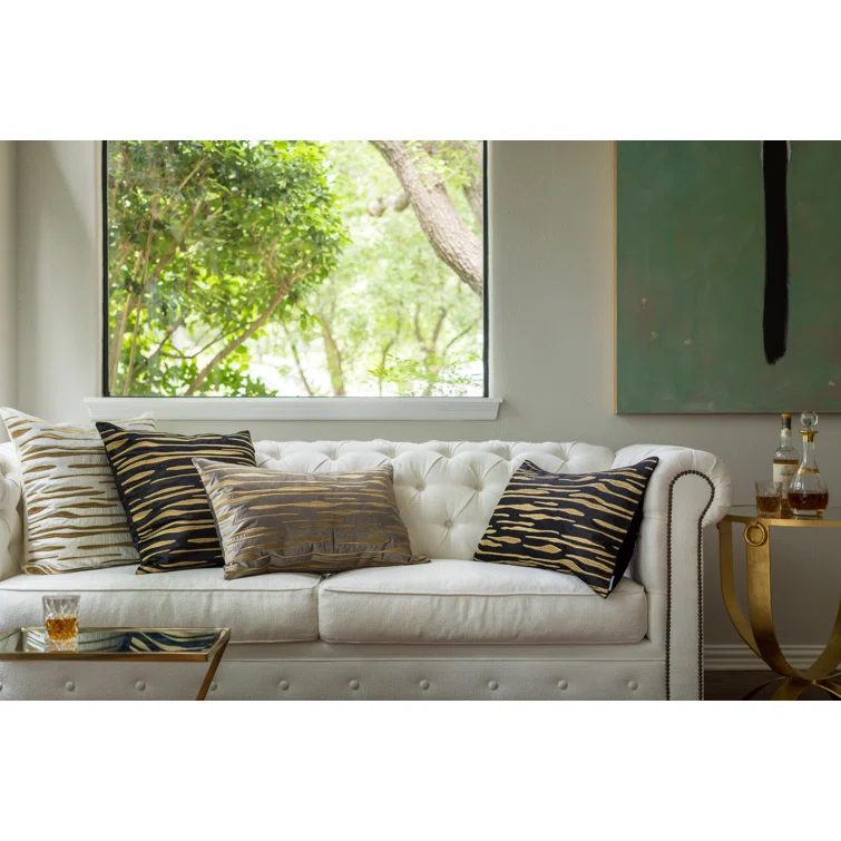 Lili Alessandra Zara Embroidered Feather Throw Pillow