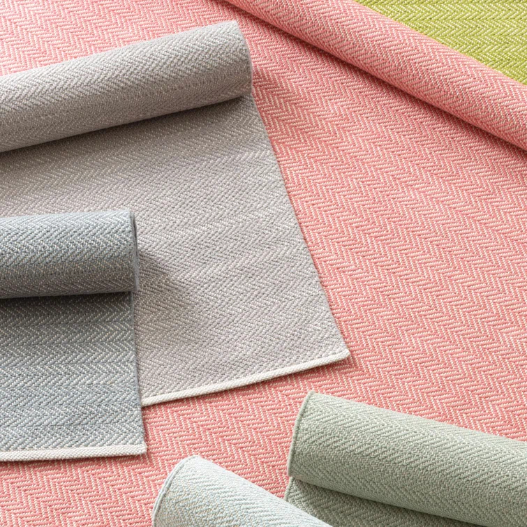Herringbone Dove Grey Handwoven Cotton Rug
