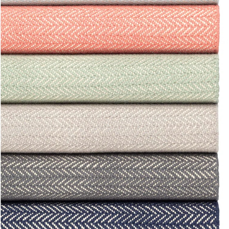 Herringbone Dove Grey Handwoven Cotton Rug