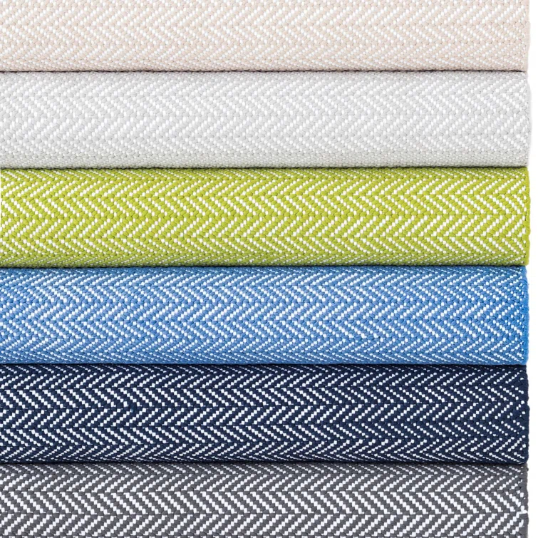 Herringbone Indigo/White Handwoven Indoor/Outdoor Rug