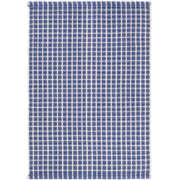 Gridiron Denim Handwoven Indoor/Outdoor Rug