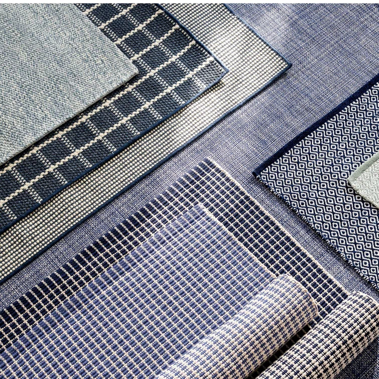 Gridiron Denim Handwoven Indoor/Outdoor Rug