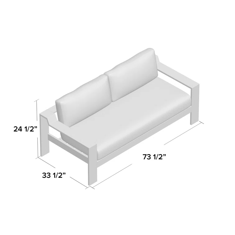 Stone Gray Teak Two-Seat Outdoor Couch