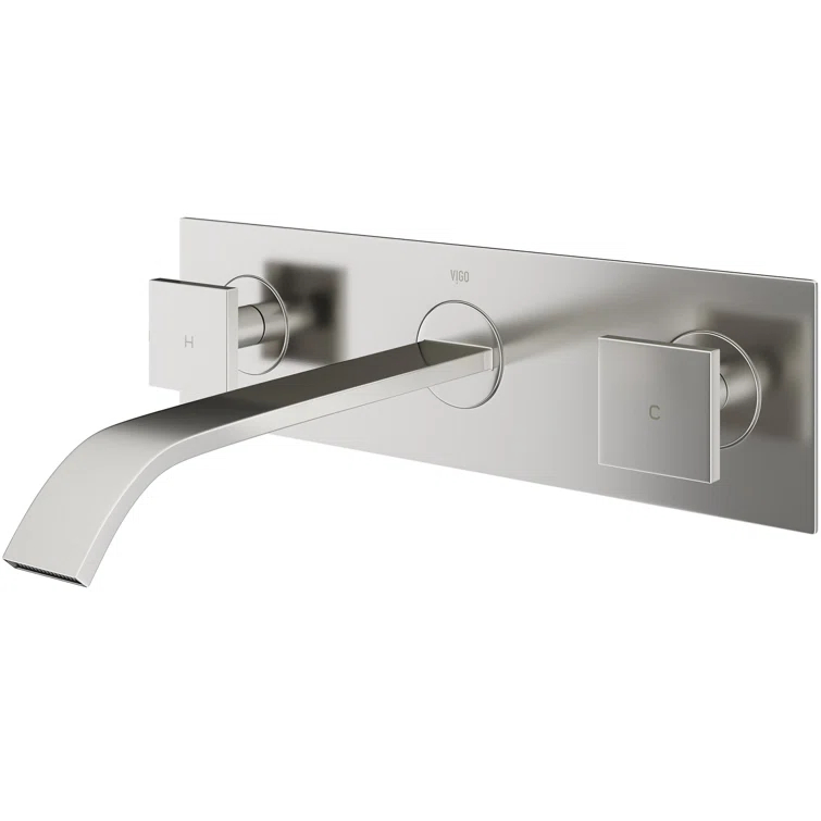 Titus 3" H Two Handle WaterSense Wall Mount Bathroom Faucet