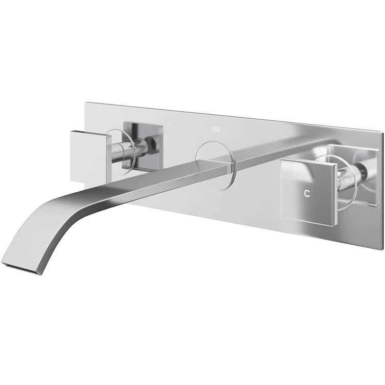 Titus 3" H Two Handle WaterSense Wall Mount Bathroom Faucet