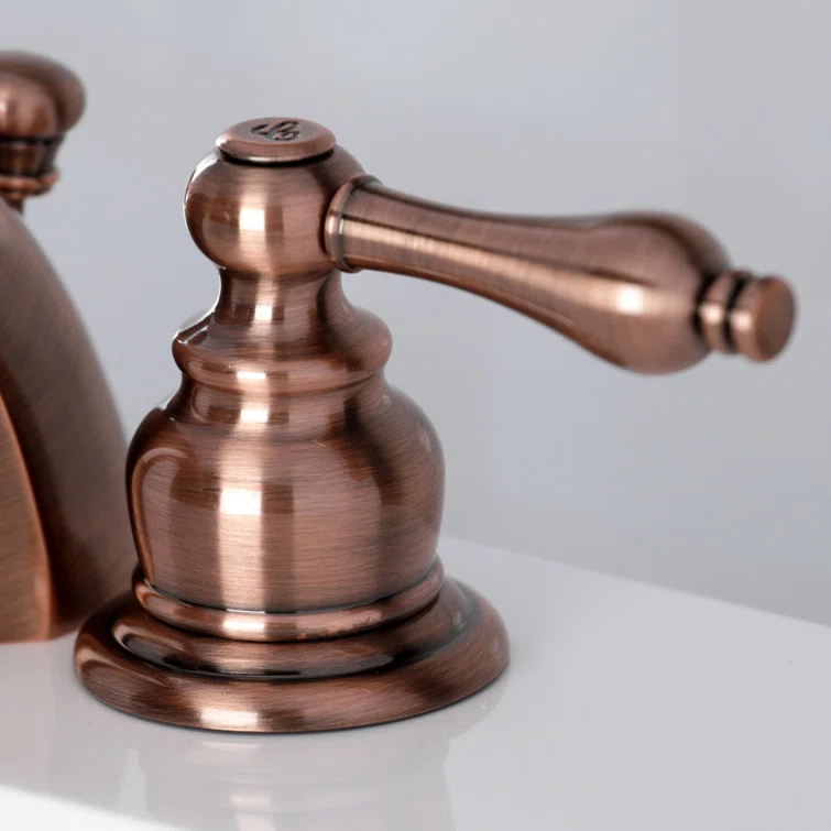 Kingston Brass Victorian Two-Handle 3-Hole Deck Mount Mini-Widespread Bathroom Faucet with Plastic Pop-Up