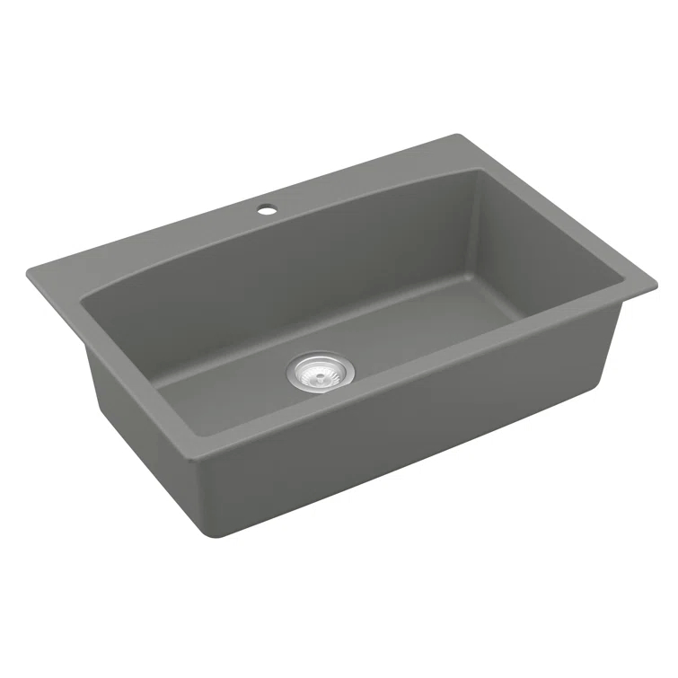Karran Drop-in Quartz Composite 33'' X 22'' 1-Hole Single Bowl Kitchen Sink