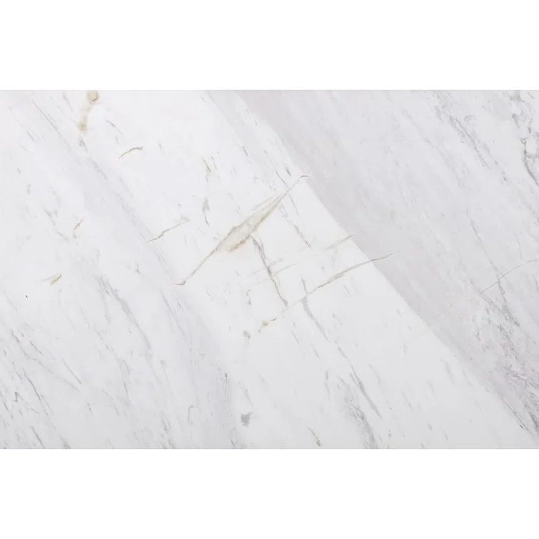 Clearwater 47" White Marble and Wood Outdoor Coffee Table
