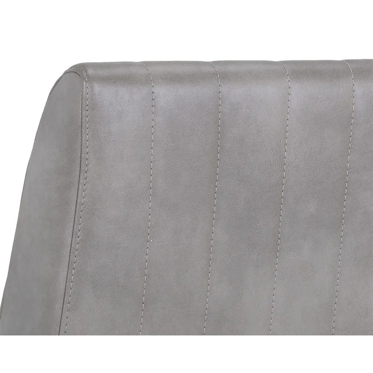 Gray Faux Leather Upholstered Side Chair with Metal Frame