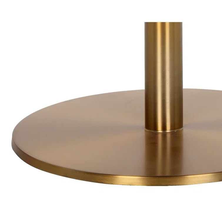 Round Black Marble Bar Height Dining Table with Gold Base