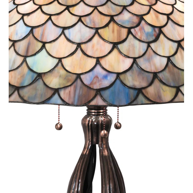 Meyda Lighting 30" High Tiffany Fishscale Table Lamp