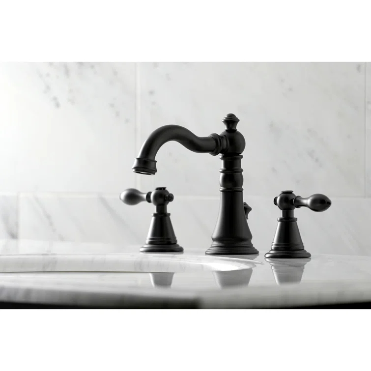 Kingston Brass FSC1970AL Kingston Brass English Classic Two-Handle 3-Hole Deck Mount Widespread Bathroom Faucet with Pop-Up Drain