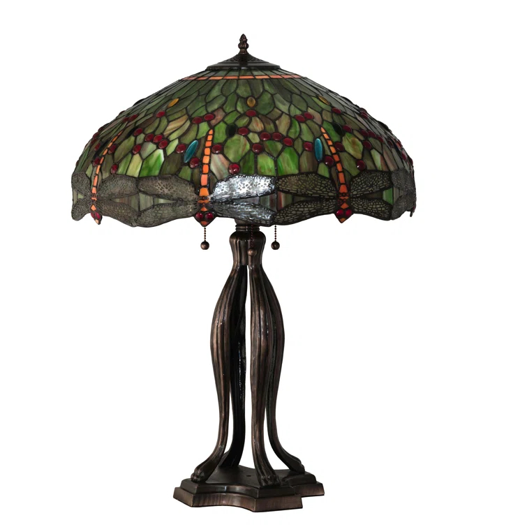Meyda Tiffany & Stained Glass Metal Table Lamp
